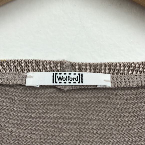 Wolford Lugano Seamless Scoop Neck Short Sleeve Fitted Stretch Neutral Tee - Med - Picture 7 of 9